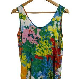 Jams World Rare Vintage 90s Jubilee Floral Print Sleeveless VTG Maxi Dress Small